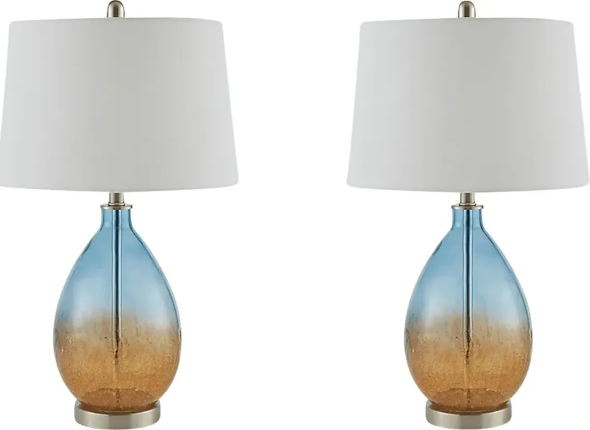 Justice Alley Blue Lamp, Set of 2