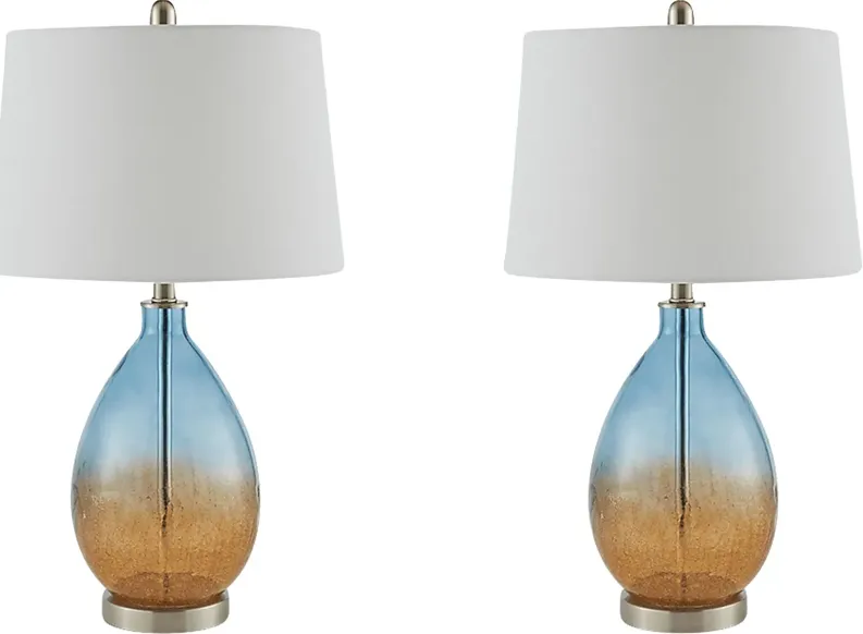 Justice Alley Blue Lamp, Set of 2