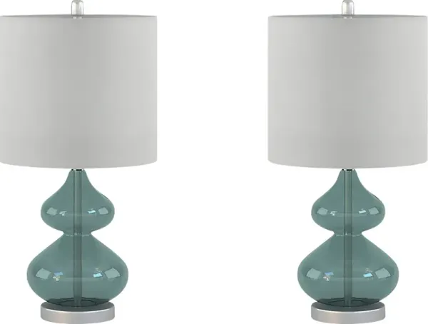 Wetzel Hollow Blue Table Lamps, Set of 2