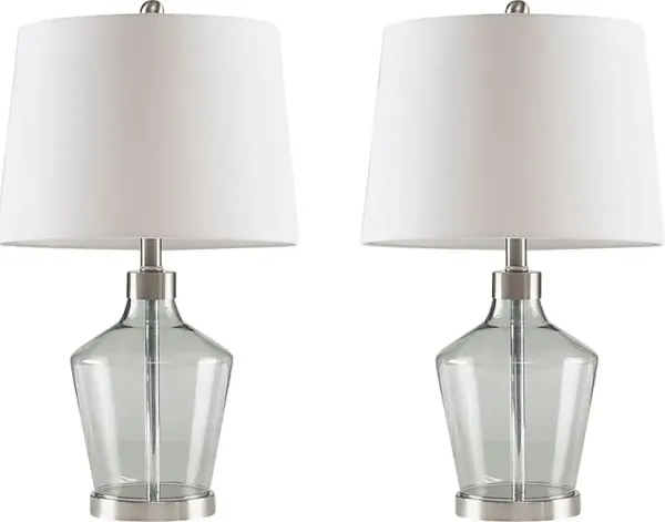 Basile Bend Gray Table Lamps, Set of 2