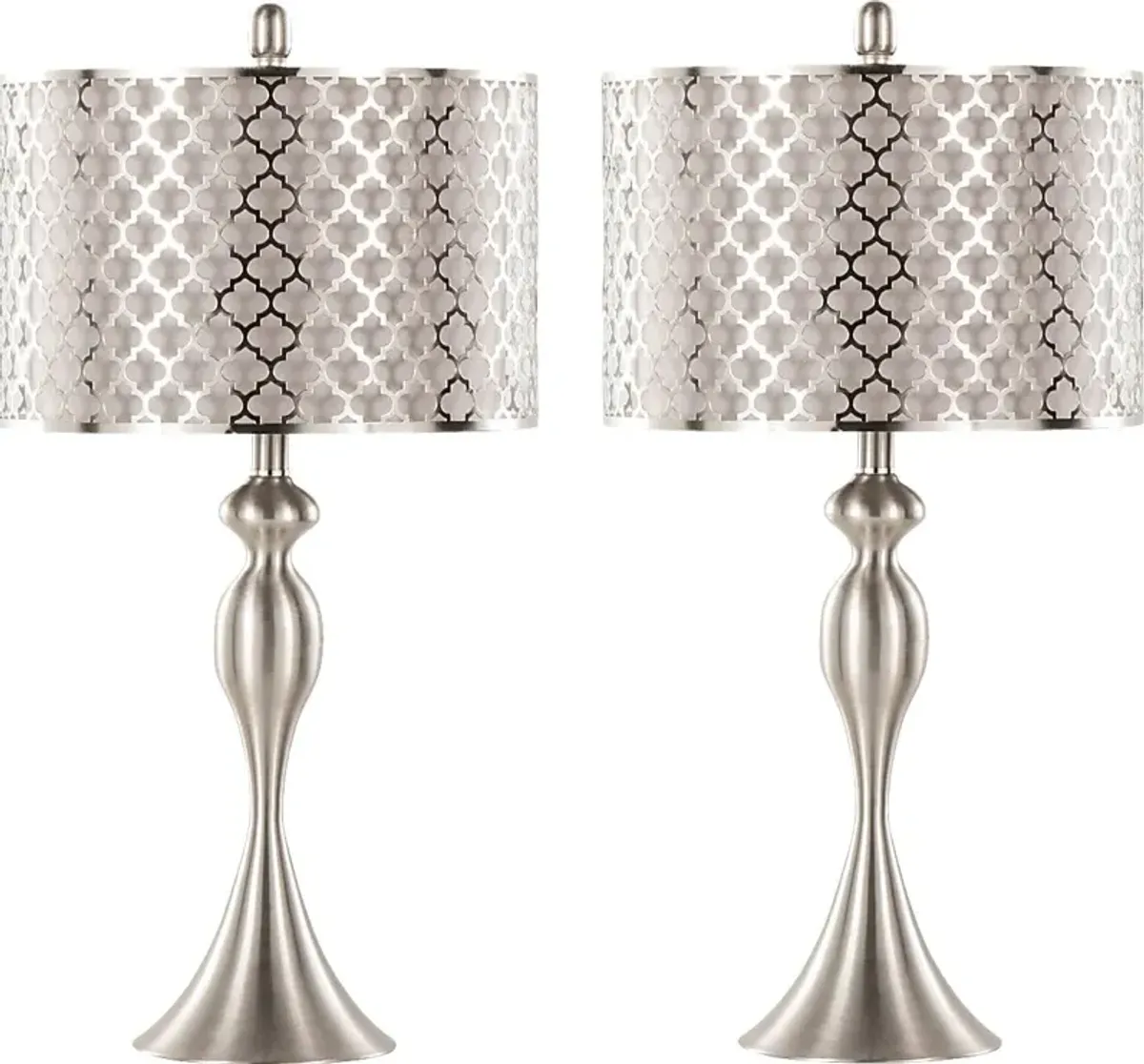 Cheryl Court Silver Lamp, Set of 2