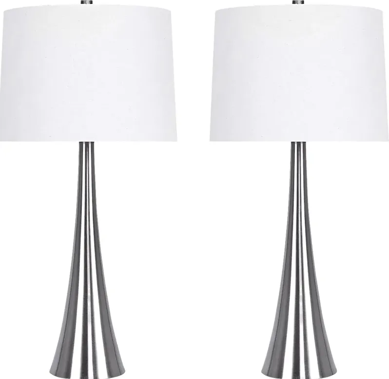 Frantz Street Silver Lamp, Set of 2