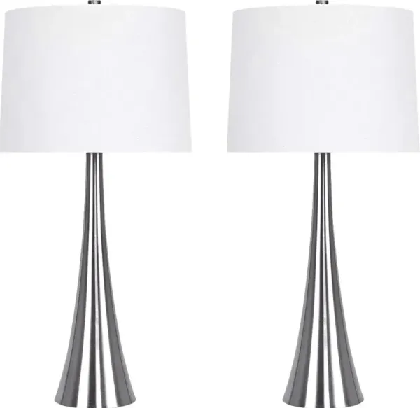 Frantz Street Silver Table Lamps, Set of 2