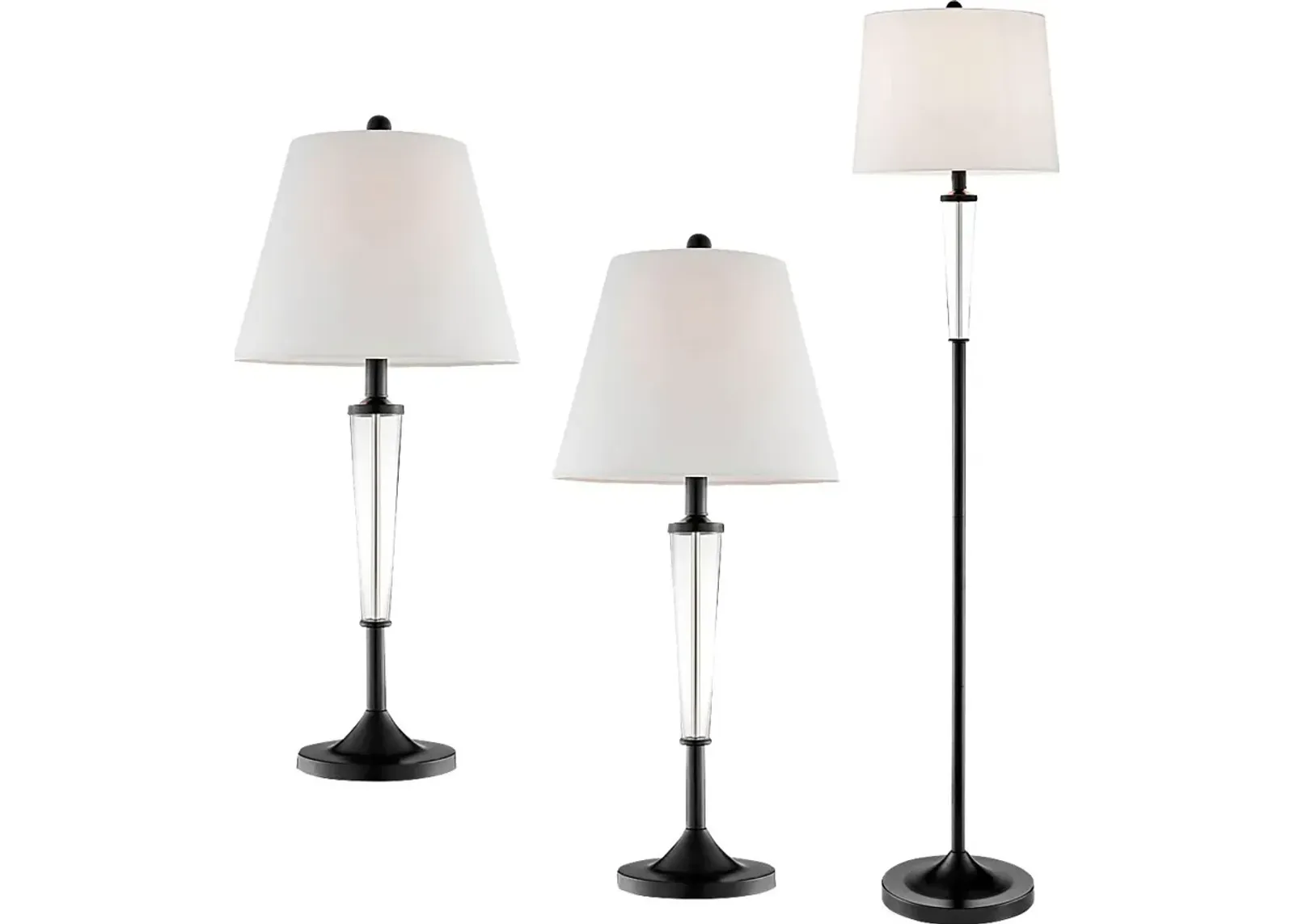 Hiniscus Peak Black Lamp, Set of 3