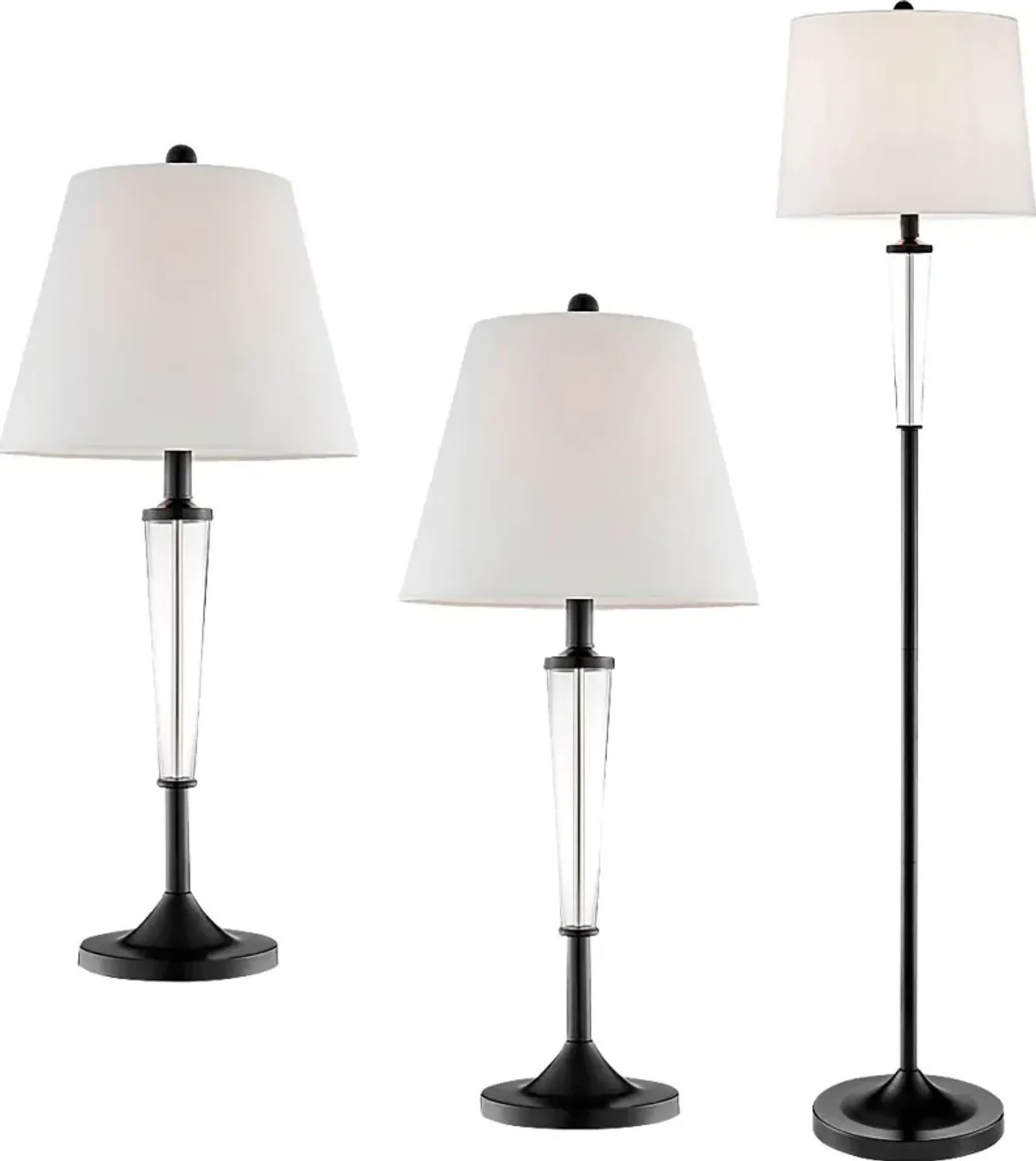 Hiniscus Peak Black Lamp, Set of 3