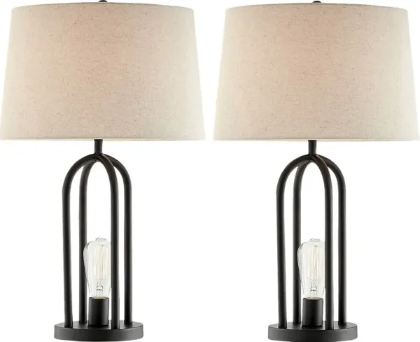 Dorsey Creek Black Table Lamps, Set of 2