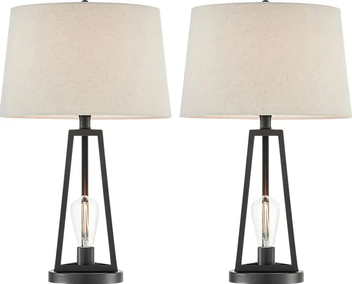 Calbria Shade Black Lamp, Set of 2