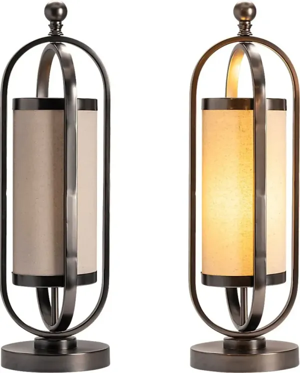 Angelbay Gunmetal Table Lamps, Set of 2