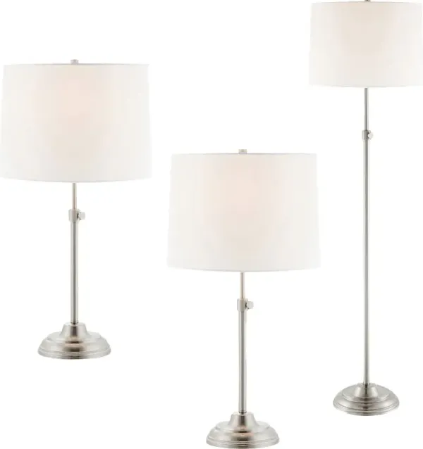 Linder Trail Nickel Table Lamps, Set of 3