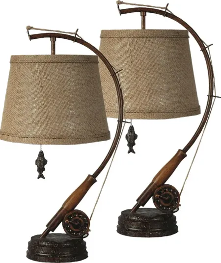 Polk Hall Brown Lamp, Set of 2