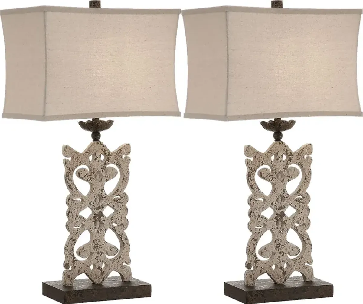 Parkview Place White Table Lamps, Set of 2