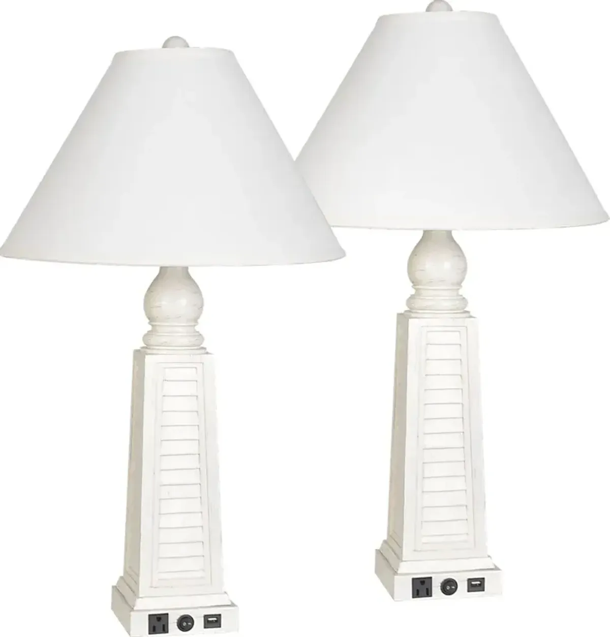 Anchor Lane White Lamp, Set of 2