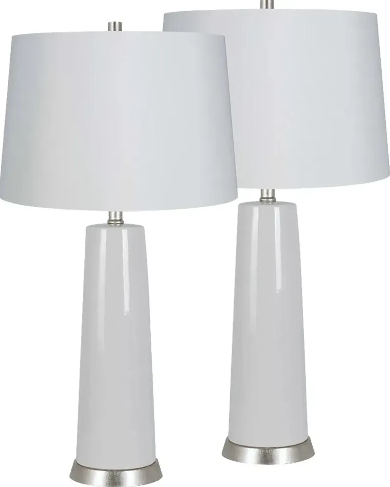 Zenna Road White Lamp, Set of 2