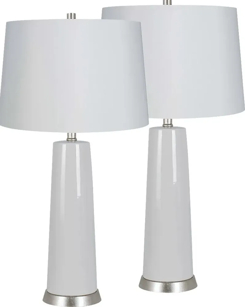 Zenna Road White Lamp, Set of 2