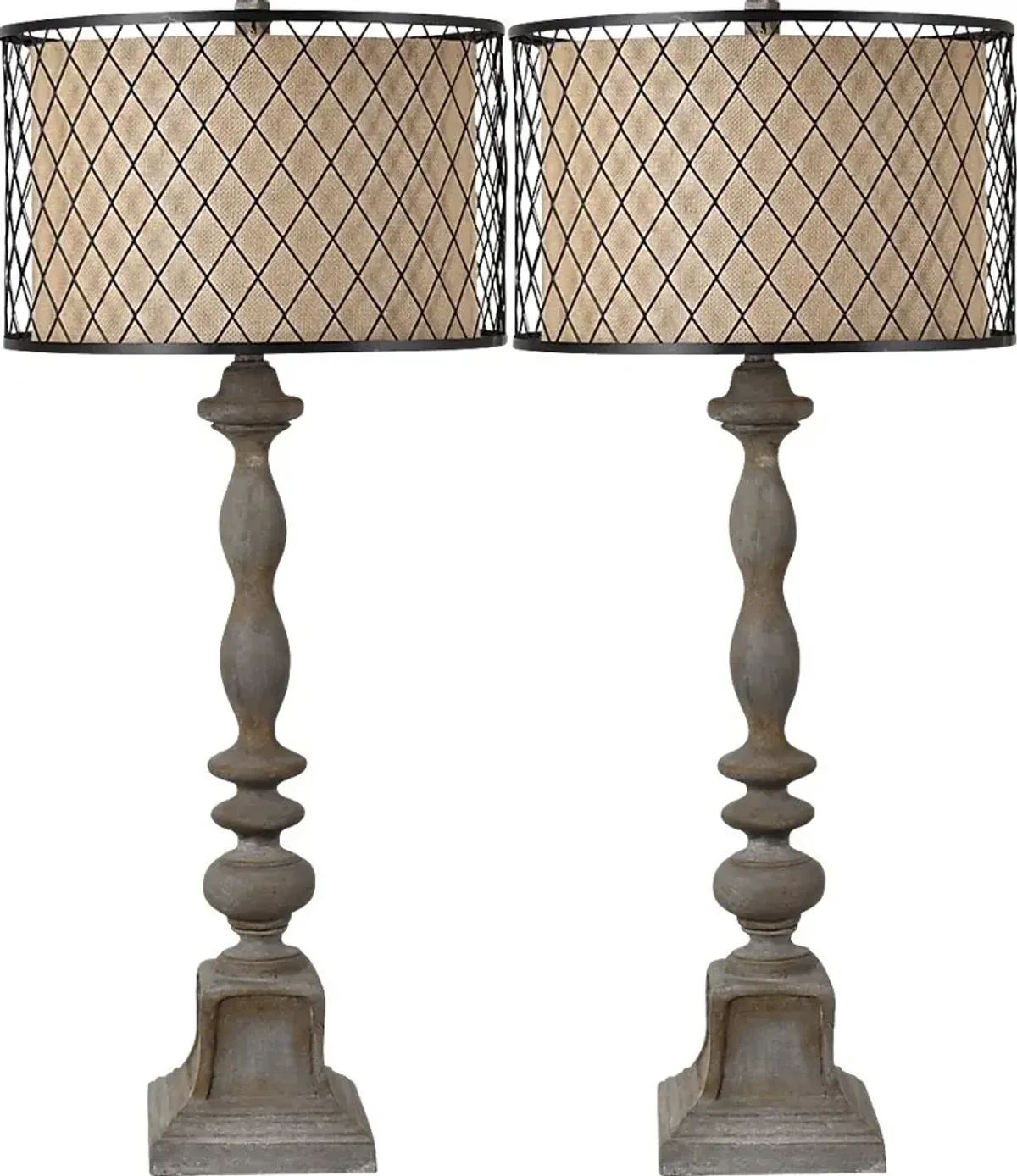 Hibiscus Point Rust Lamp, Set of 2