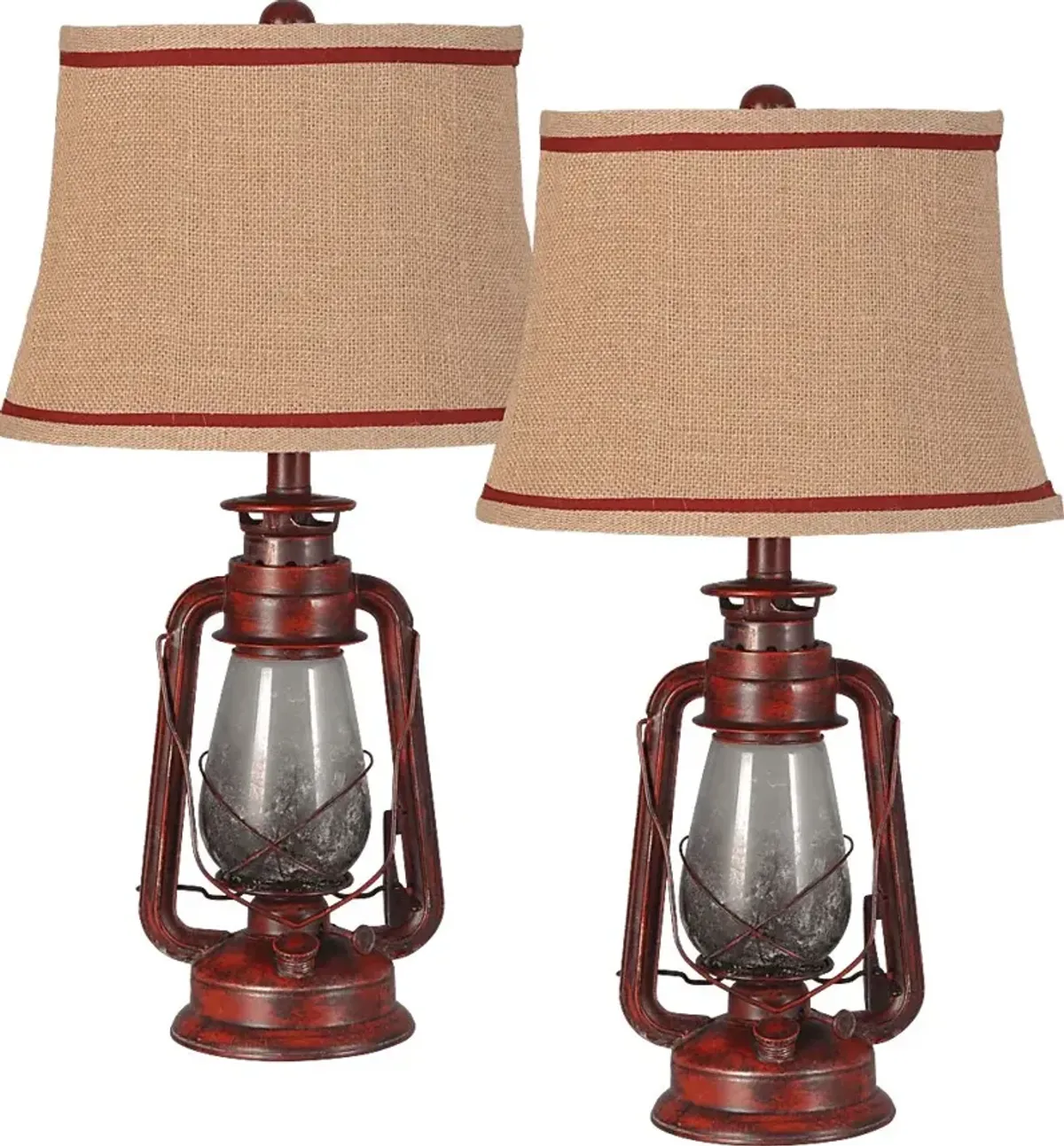 Fintry Place Red Table Lamps, Set of 2