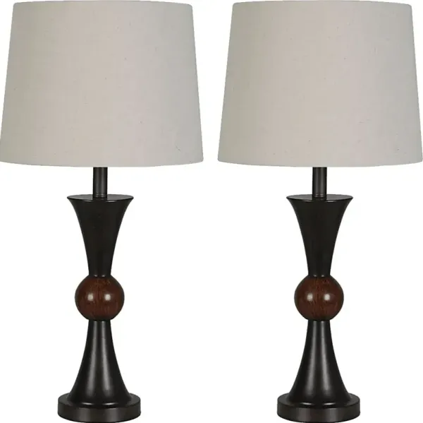 Gilda Shade Black Table Lamps, Set of 2