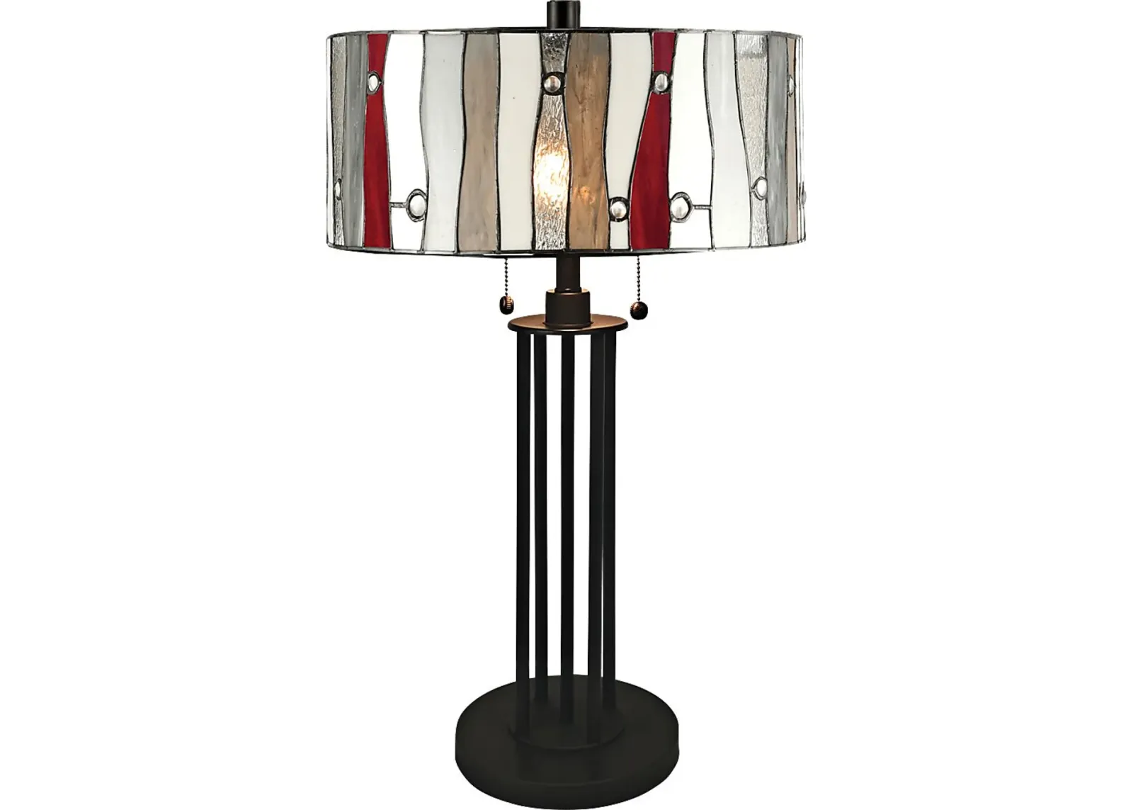 Shiloh Avenue Red Tiffany Table Lamp