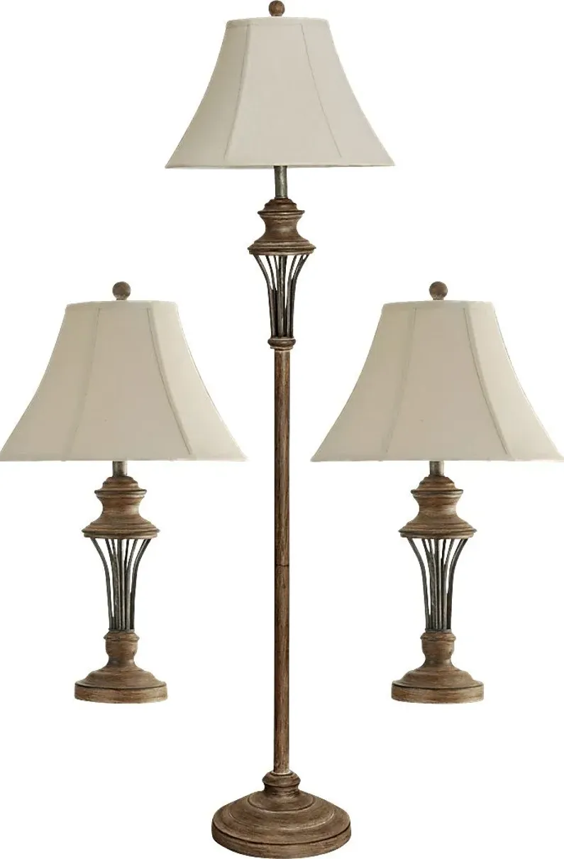 Shefford Beige Lamp, Set of 3