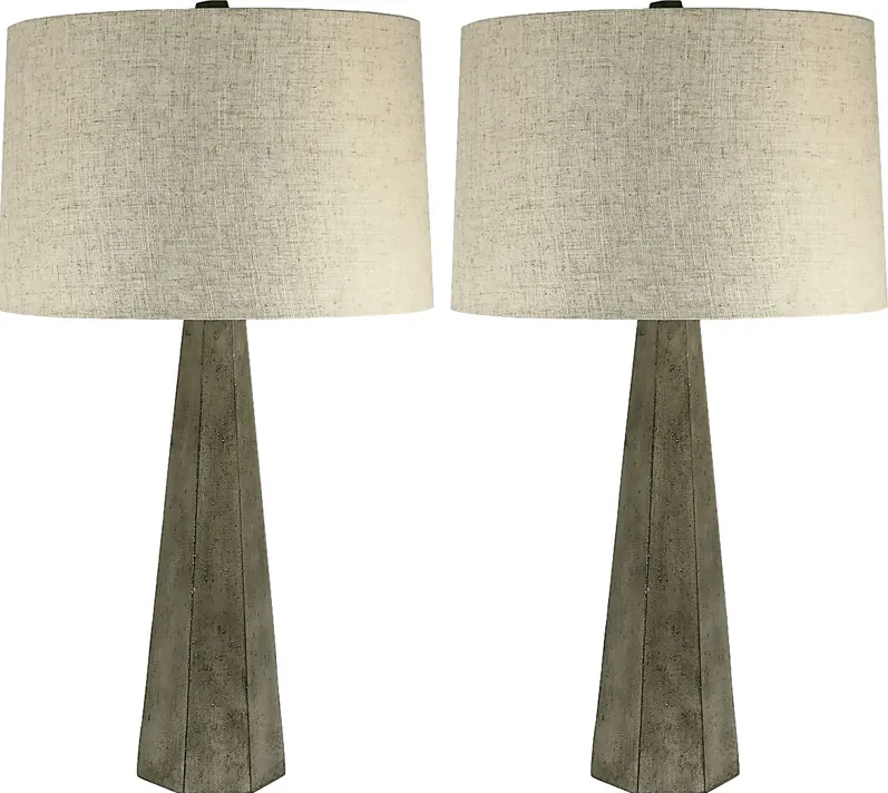 Sniffen View Gray Table Lamp, Set of 2