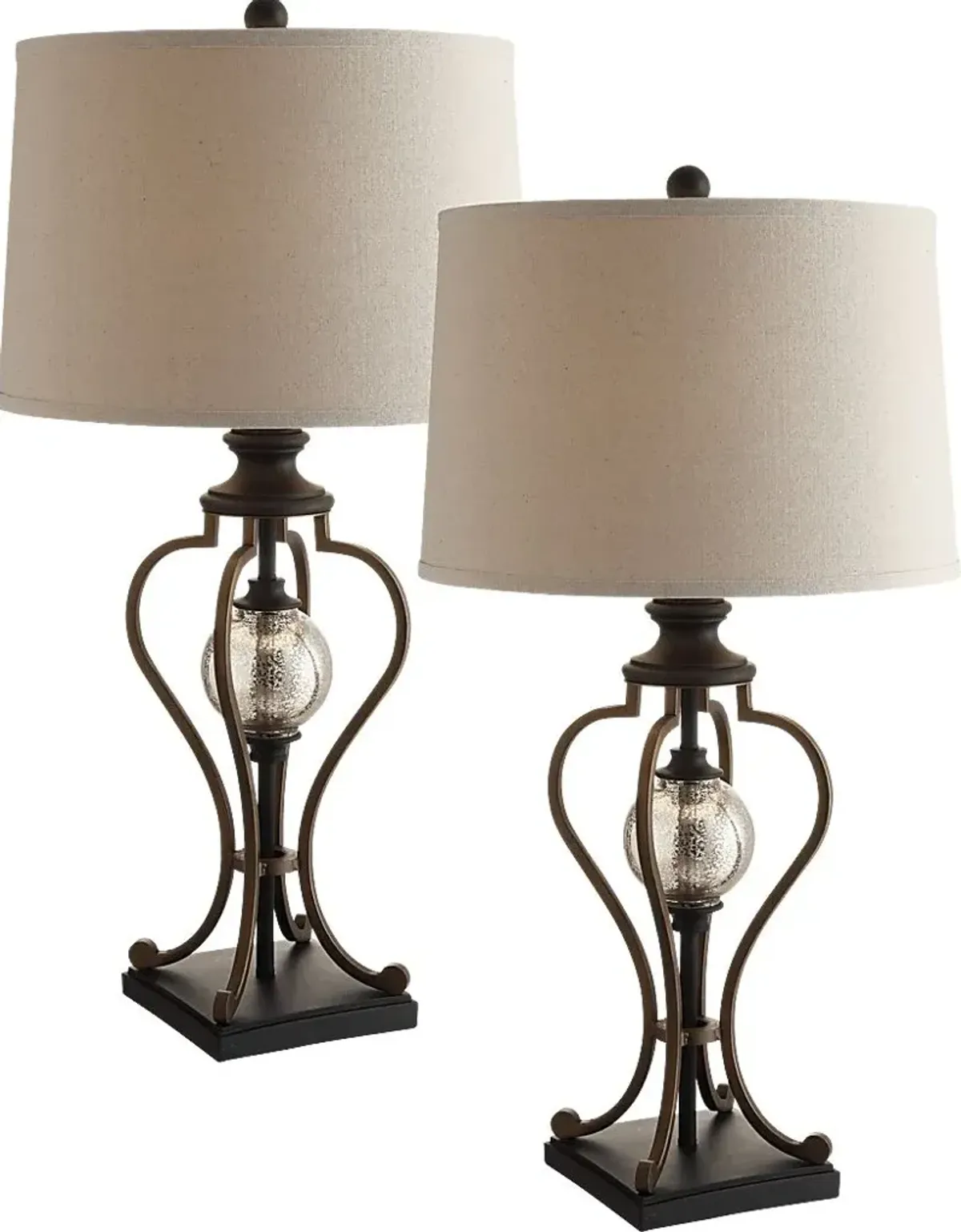 Hamilton Trace Bronze Set of 2 Lamps