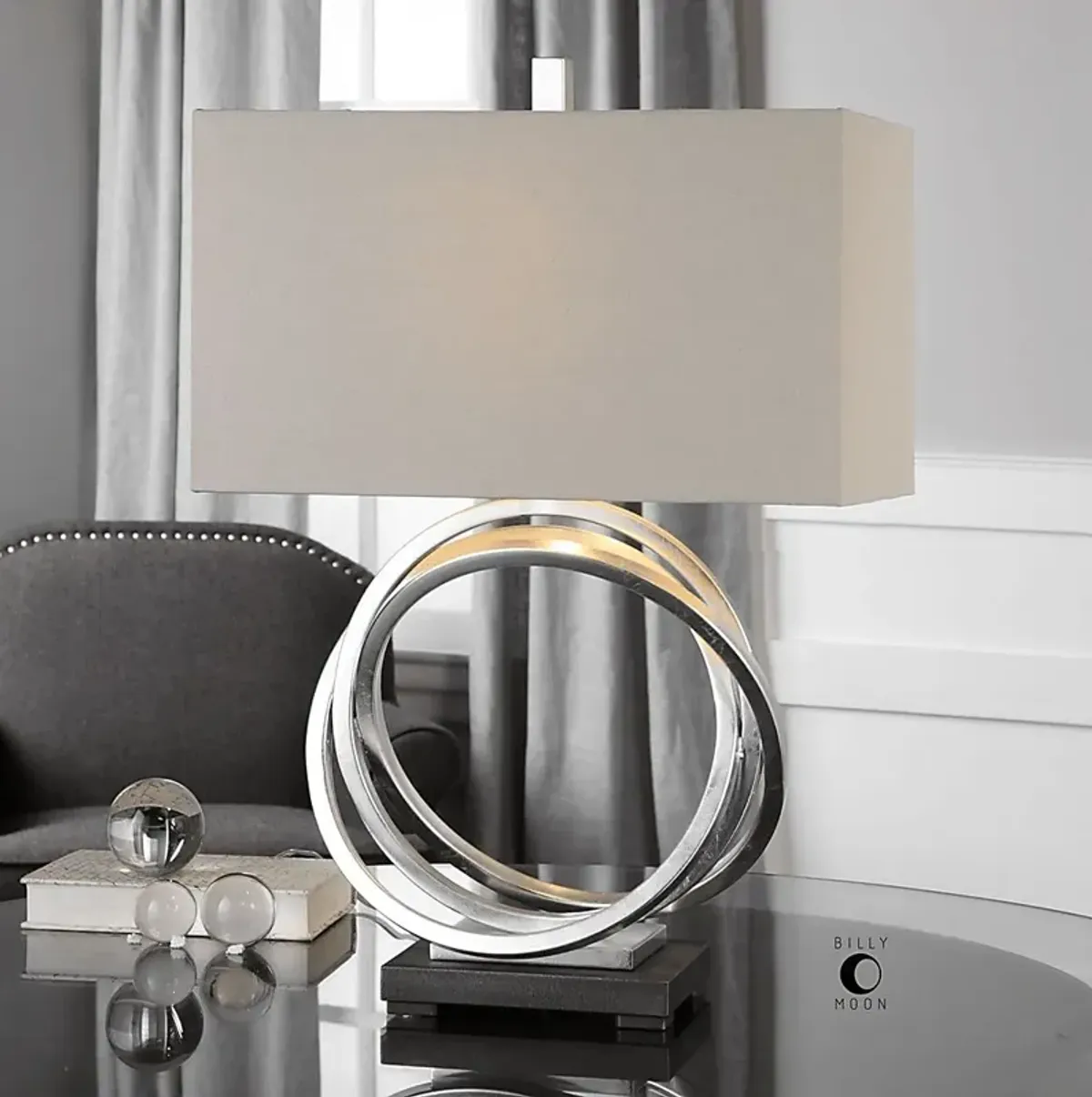 Orbital Silver Lamp