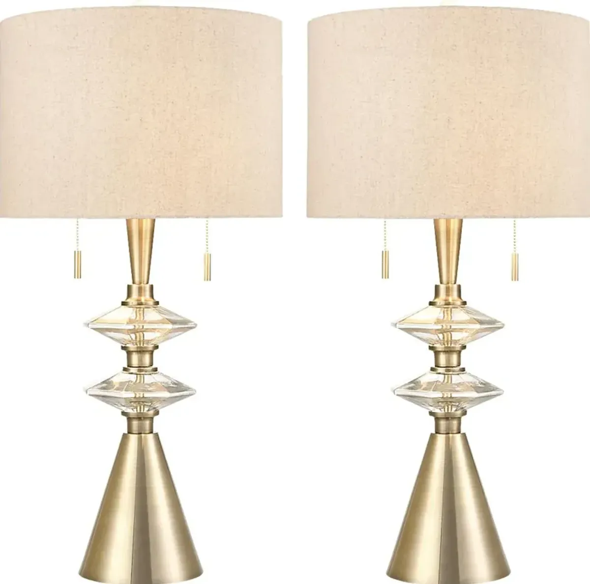 Laredo Reef Brass Lamp, Set of 2