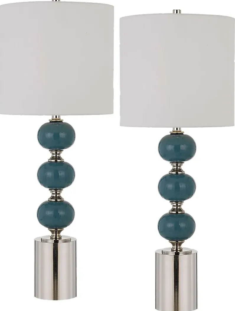 Maywood Blue Lamp, Set of 2