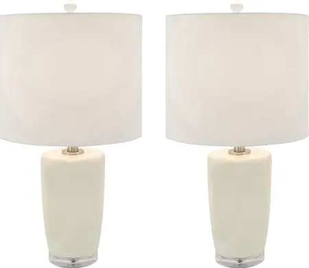 Davan Bay Ivory Lamp Set of 2