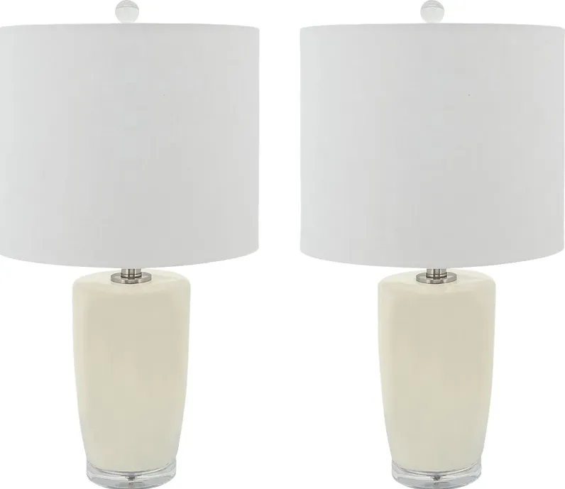 Davan Bay Ivory Lamp Set of 2
