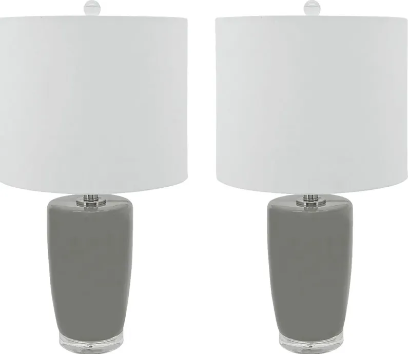 Davan Bay Gray Lamp Set of 2
