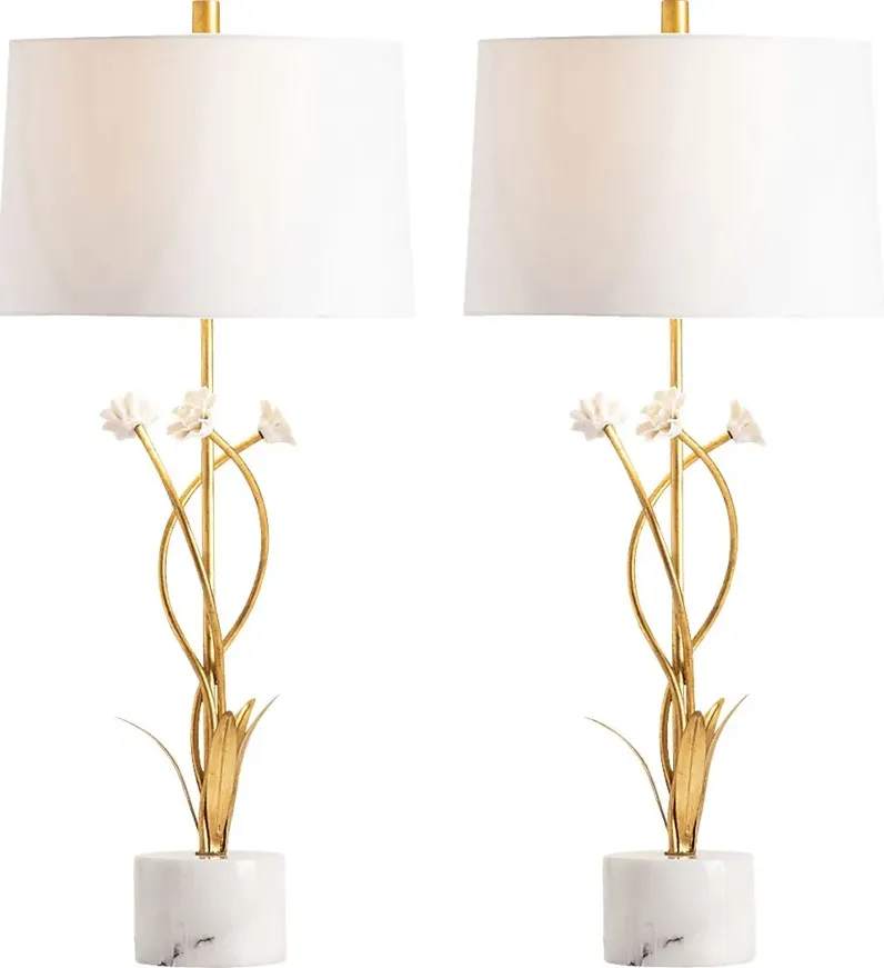 Upland Avenue Gold Lamp Set of 2