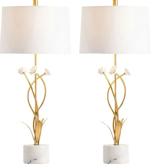 Upland Avenue Gold Table Lamps, Set of 2