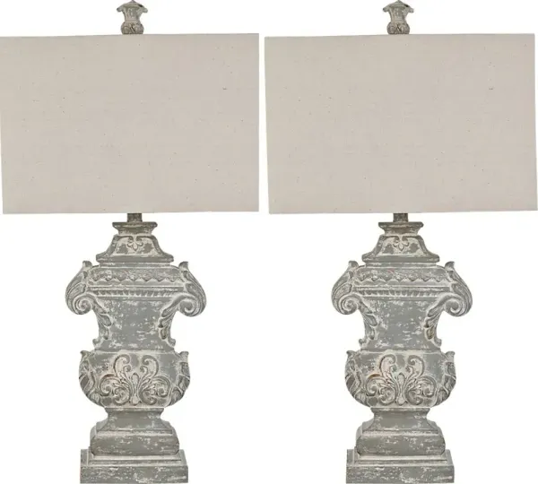 Varennes Sea Gray Table Lamps, Set of 2