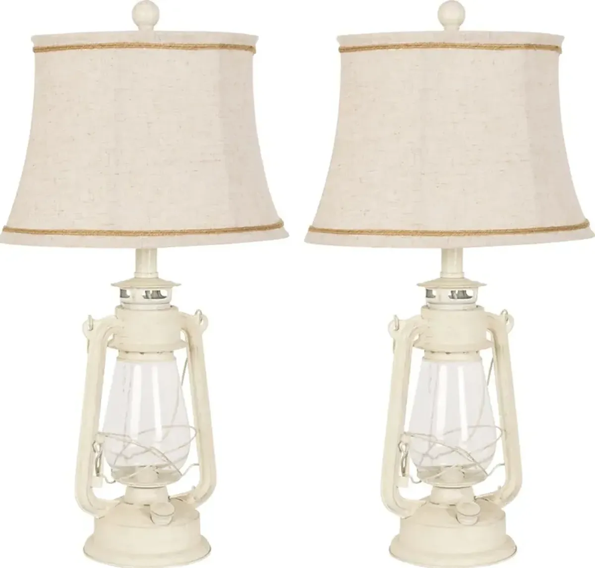 Abanico Court White Lamp, Set of 2