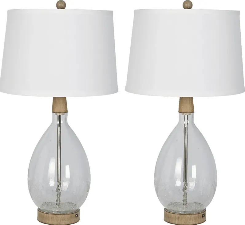 Borrada Bay Clear Lamp, Set of 2