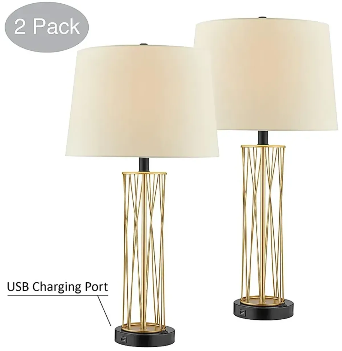 Appaloosa Point Gold Table Lamp, Set of Two