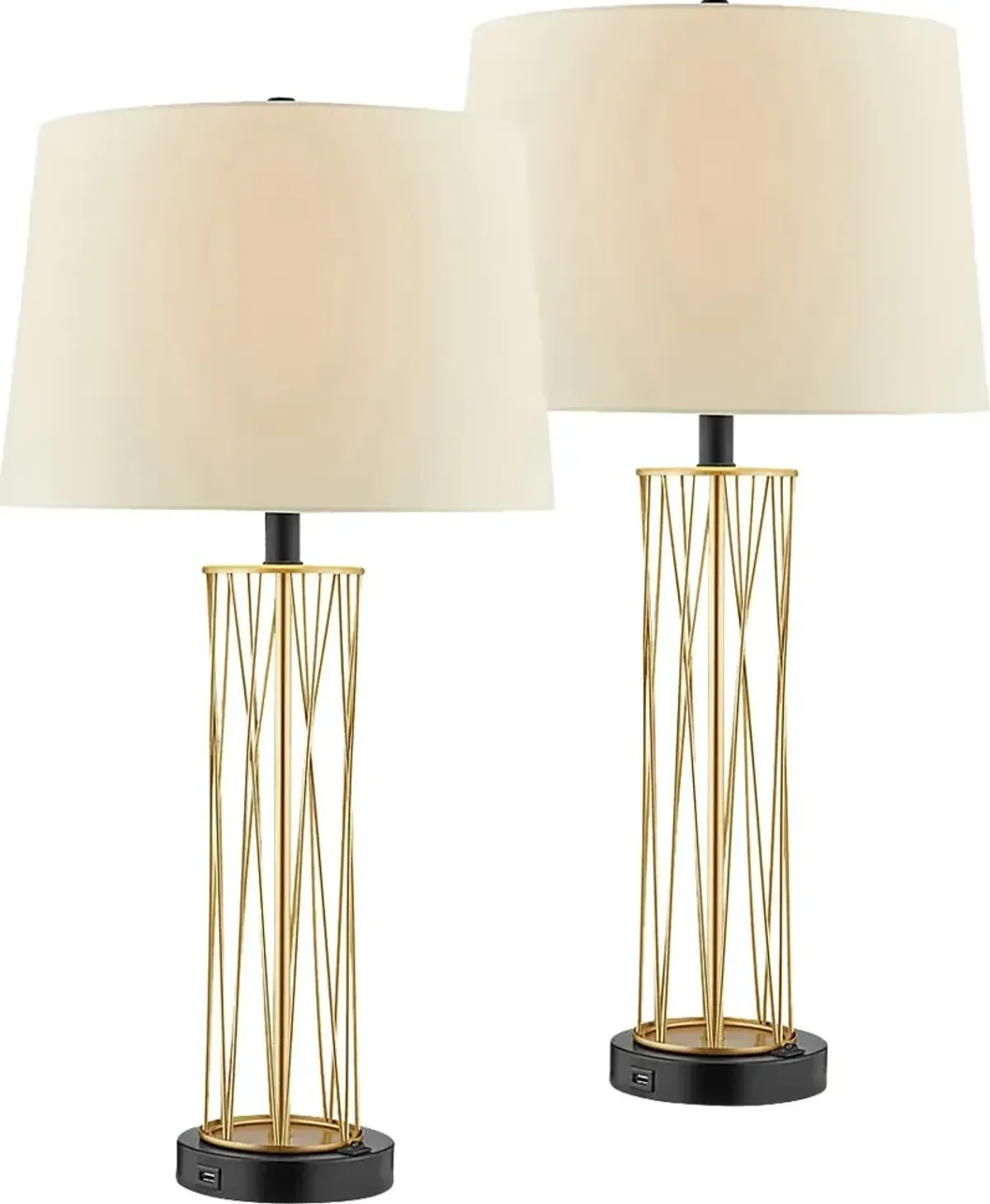 Appaloosa Point Gold Table Lamp, Set of Two