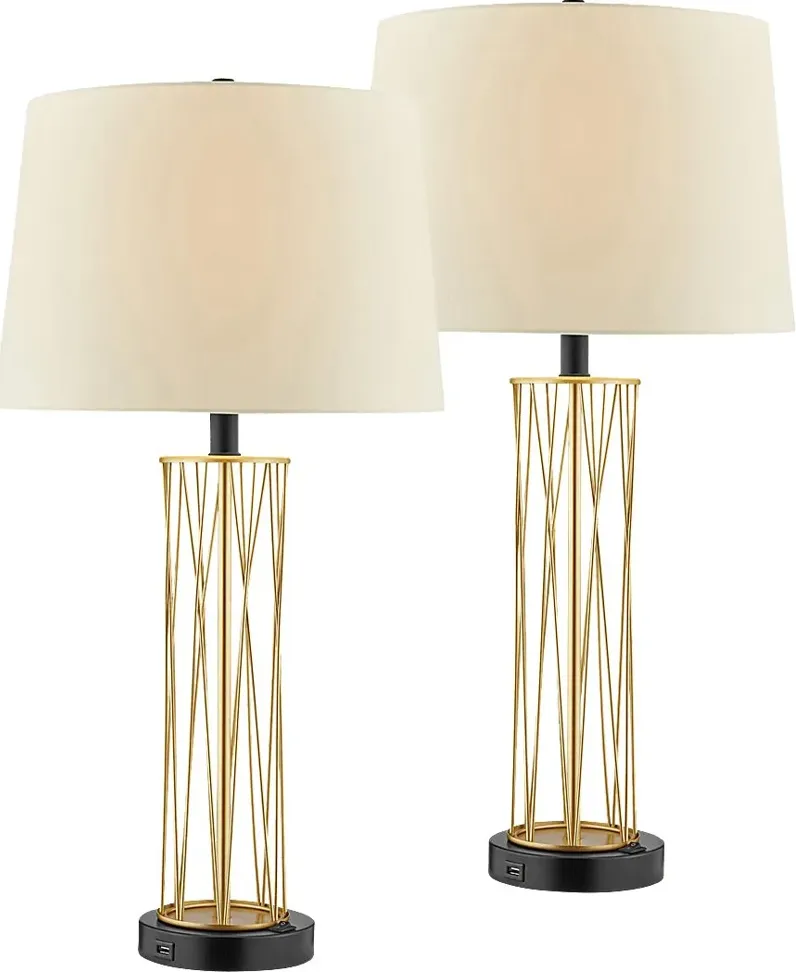 Appaloosa Point Gold Table Lamp, Set of Two
