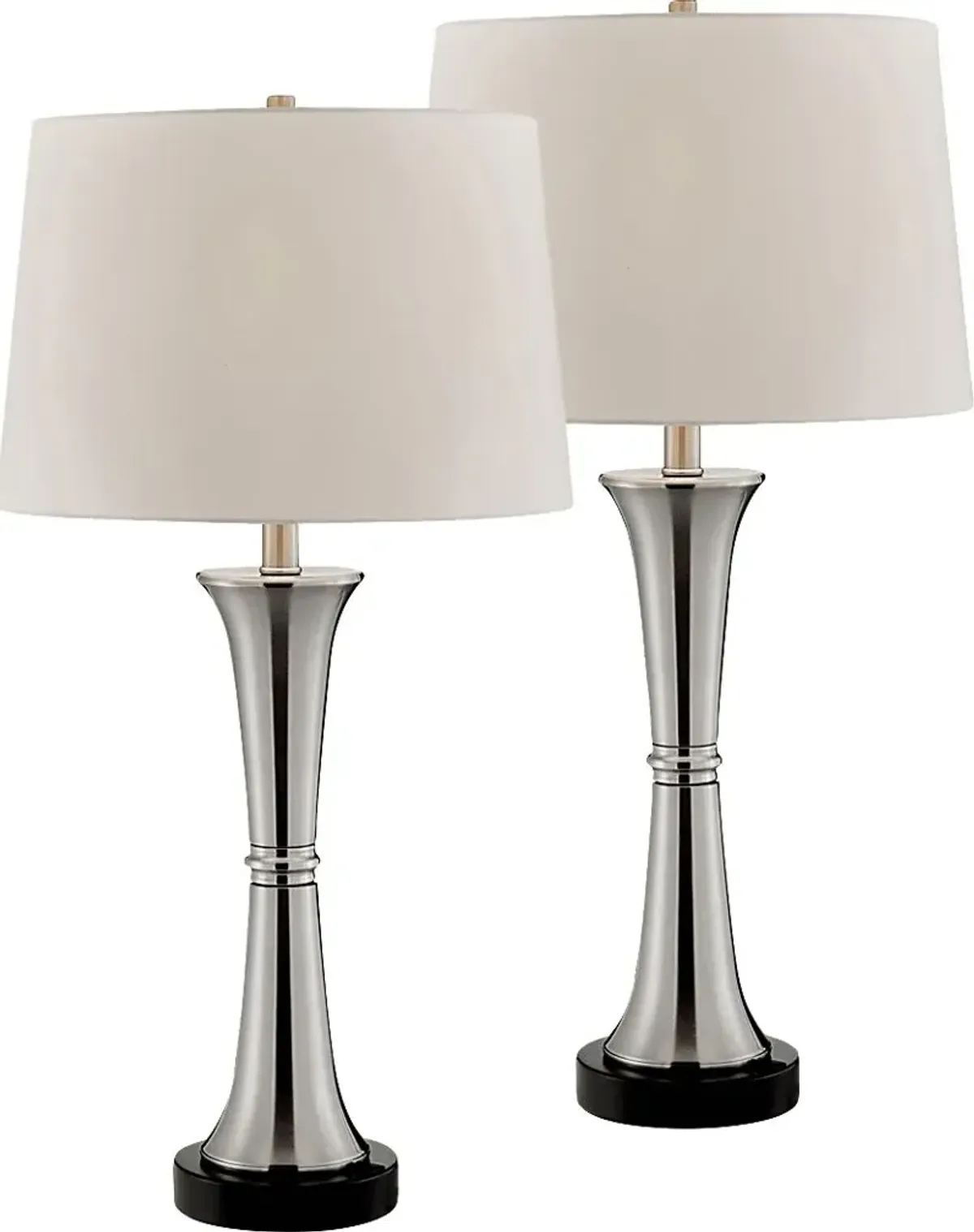 Fieldcrest Point Nickel Lamps, Set of Two