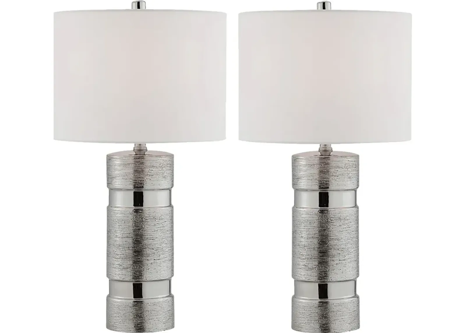 Granite Way Silver Table Lamp, Set of Two