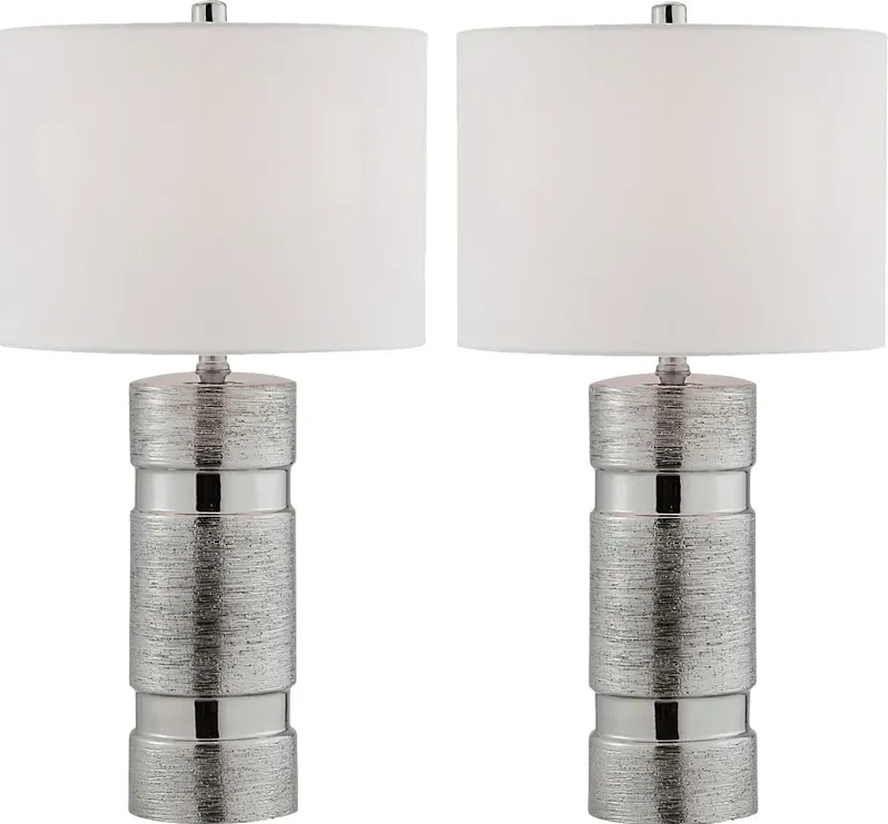 Granite Way Silver Table Lamp, Set of Two