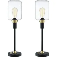 Golse Lane Black Table Lamp, Set of Two