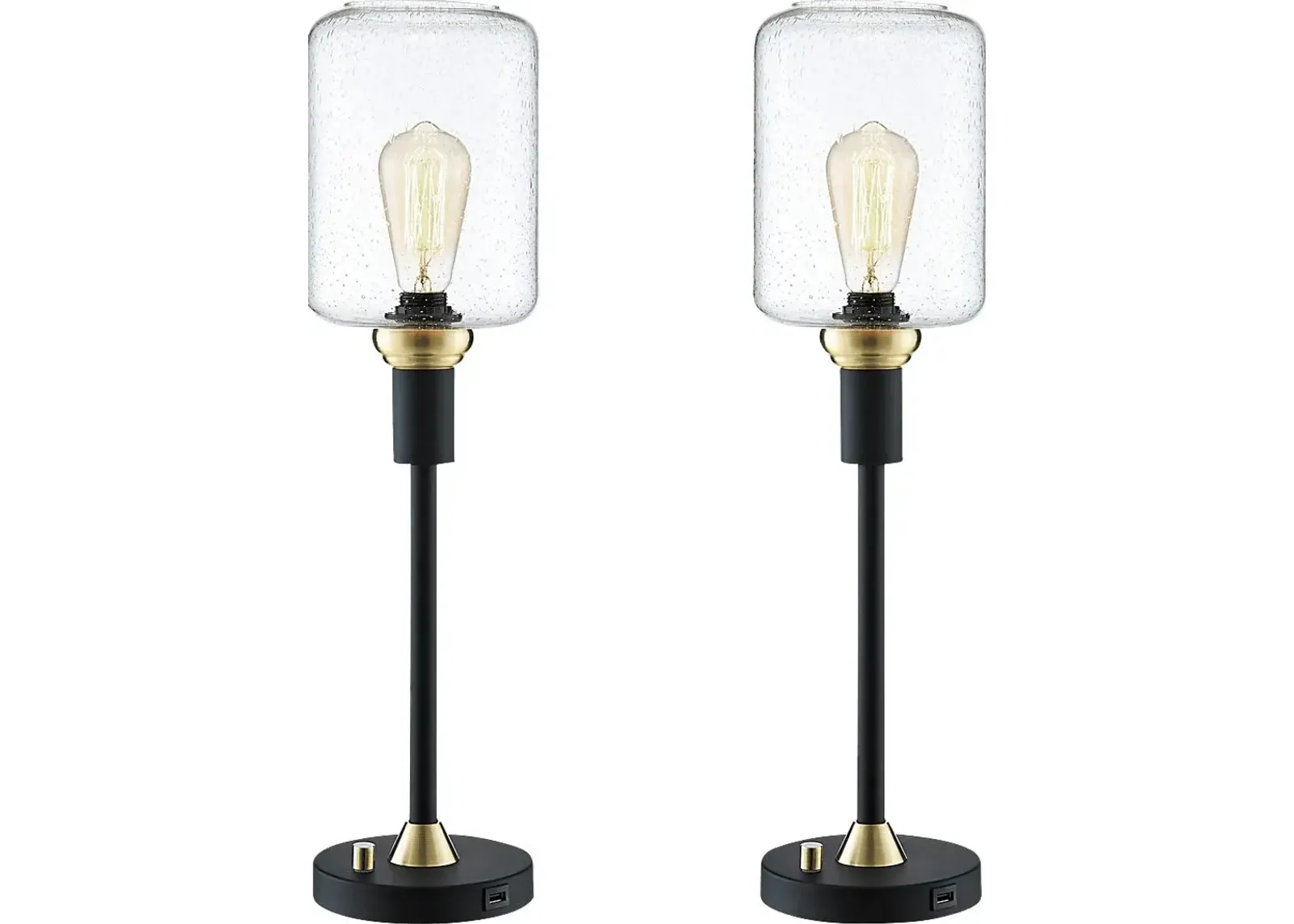 Golse Lane Black Table Lamp, Set of Two