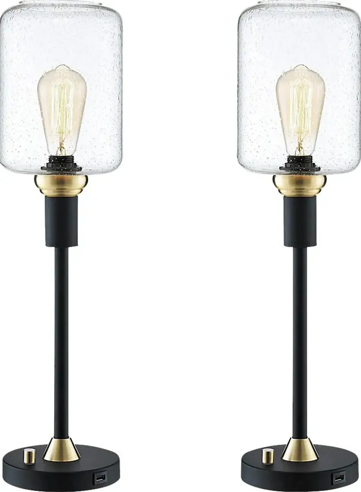 Golse Lane Black Table Lamp, Set of Two