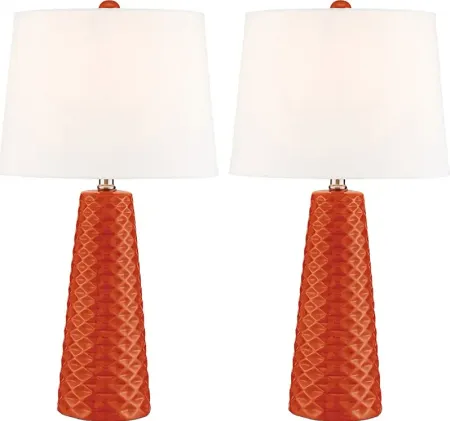 Berryessa Orange Table Lamp, Set of Two
