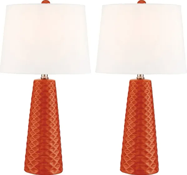 Berryessa Orange Table Lamps, Set of 2
