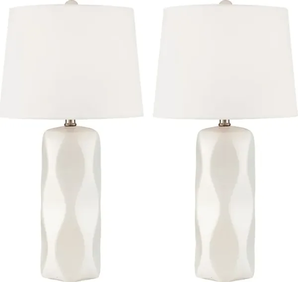 Balbach White Table Lamps, Set of 2