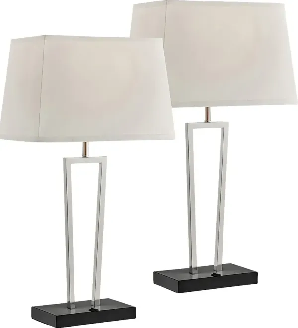 Canosa Cove Nickel Table Lamps, Set of 2