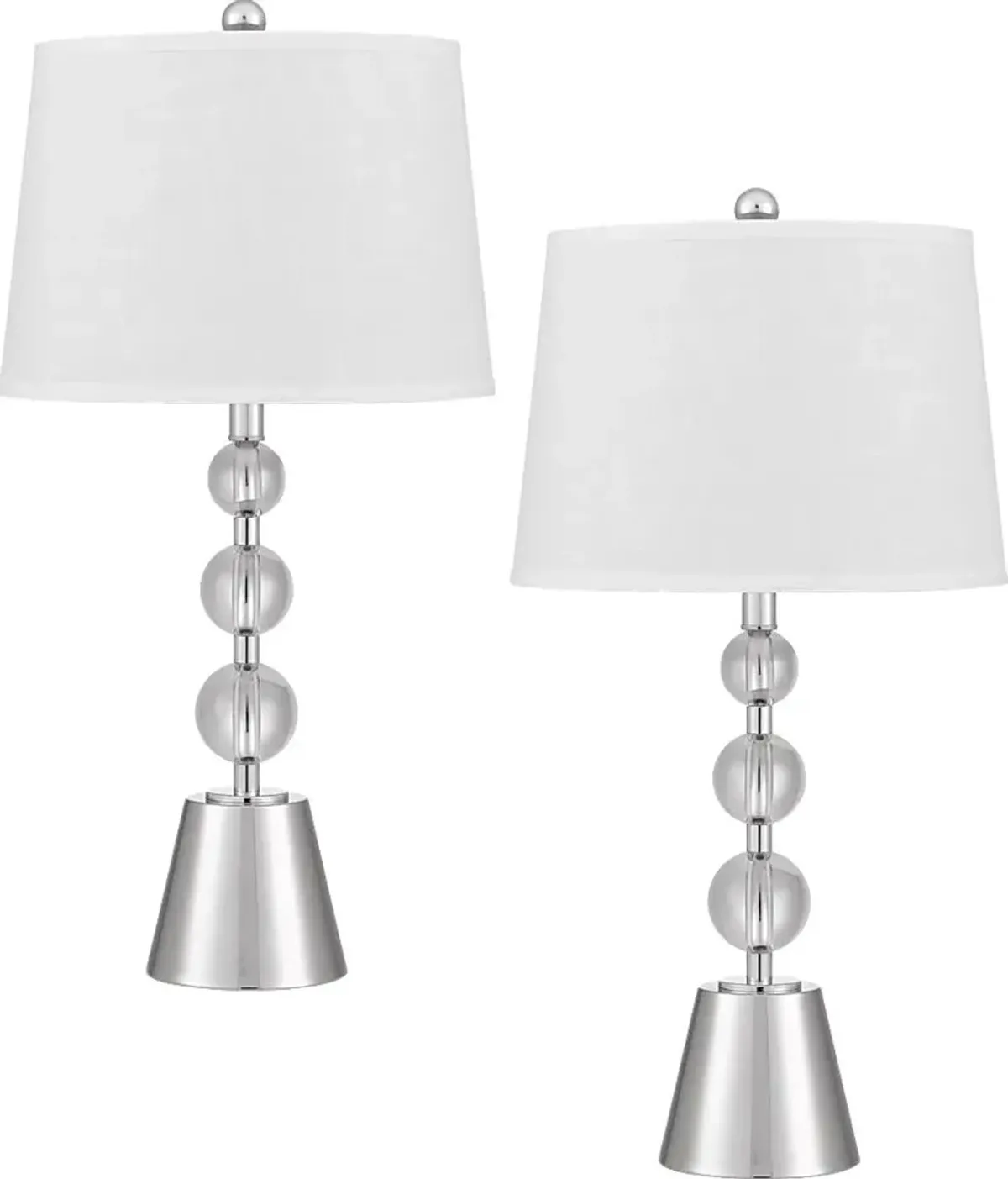 Tiffin Boulevard Silver Lamp, Set of 2